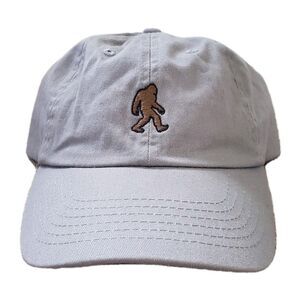 Big Foot Sasquatch Embroidered Gray Baseball Strapback Hat Cap Dad 100% Cotton